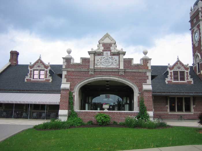 Greensburg train station overhang after renovation