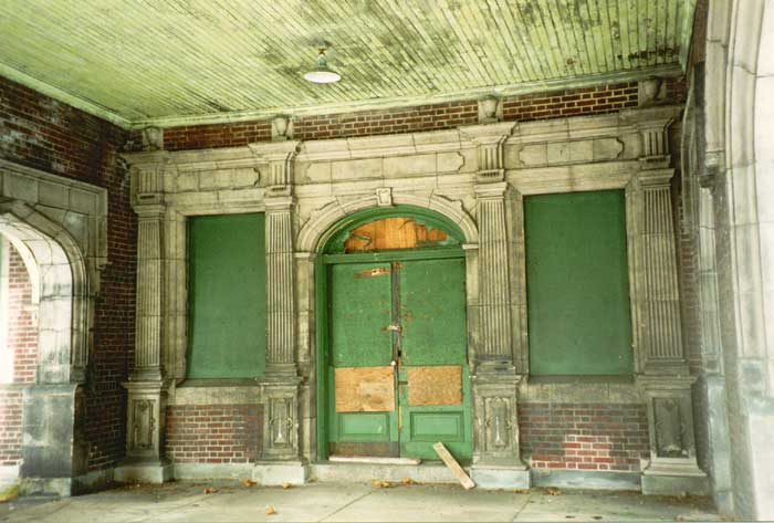Greensburg train station main entrance before renovation